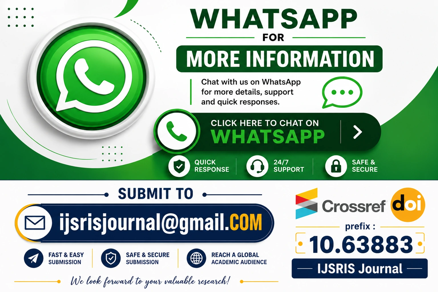 Contact IJSRIS via WhatsApp